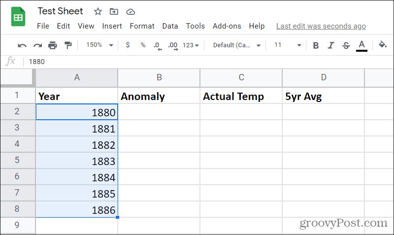 google sheets sequential fill