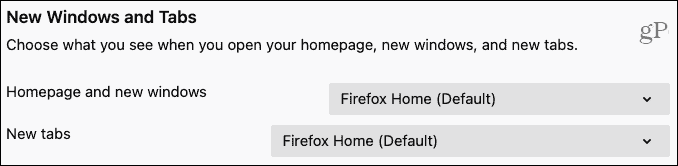 Firefox New Windows and Tabs