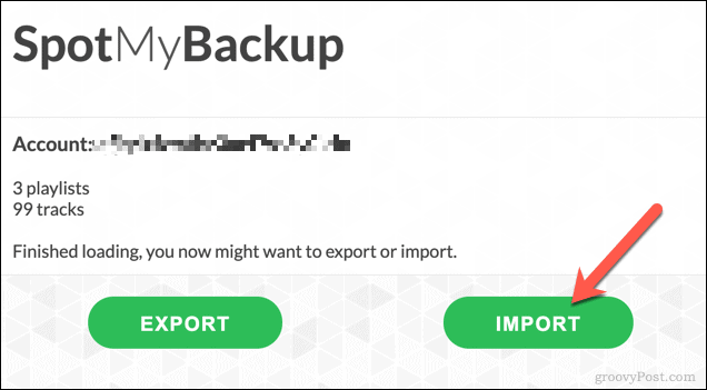 Importing playlists in Spotify using SpotMyBackup