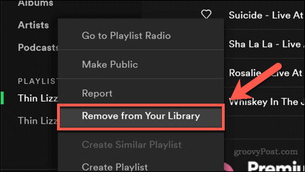 Removing an old Spotify playlist