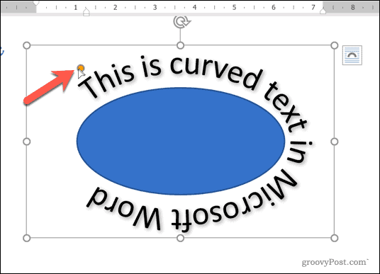 Reshaping a WordArt text path around a shape in Word
