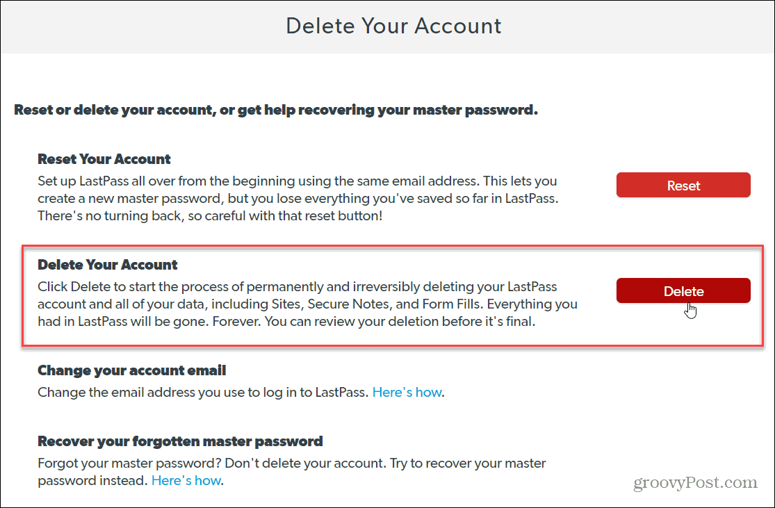 How to Delete Your LastPass Account