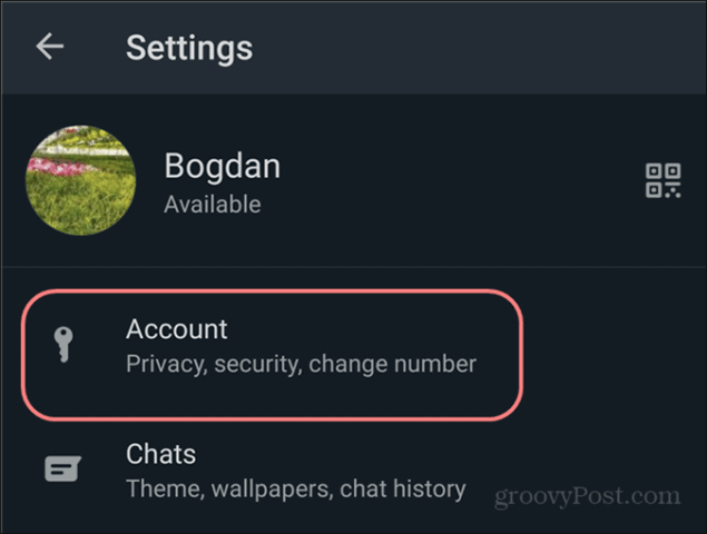 Delete WhatsApp Account Settings settings