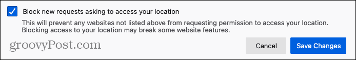 Firefox Block Location