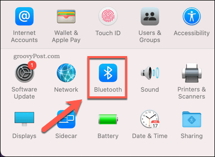 Opening the Bluetooth settings menu on Mac