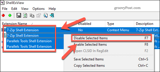 Disabling all third-party Explorer extensions in ShellExView