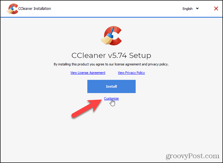 Customize CCleaner installation