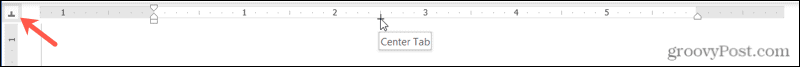 Center tab stop in Word