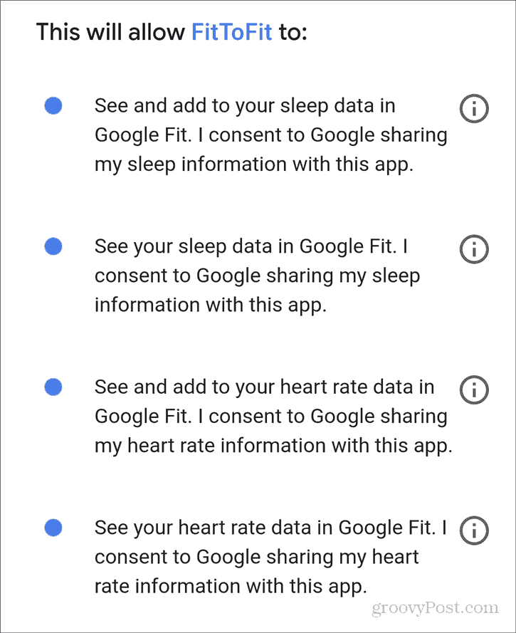 Fit to Fit login with Google allow