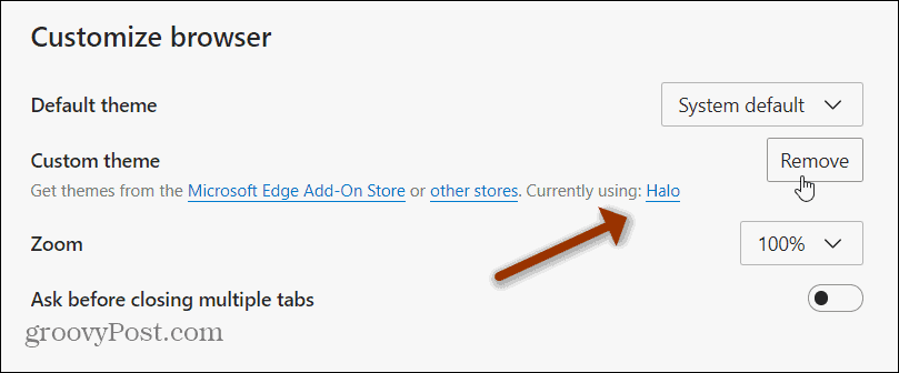 customize browser Edge
