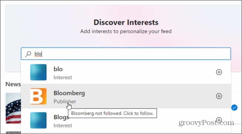 Discover interests