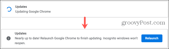 Updating and Relaunch Google Chrome