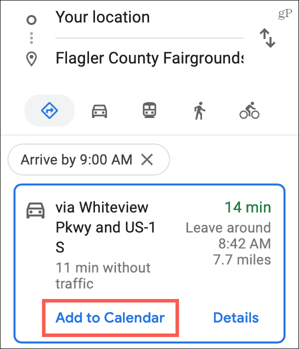 Add Directions To Calendar