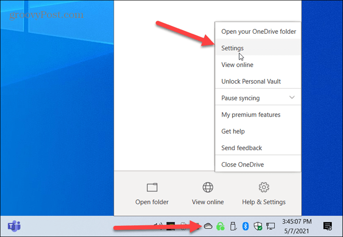 Microsoft OneDrive Settings
