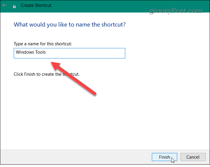 Name Windows Tools Shortcut