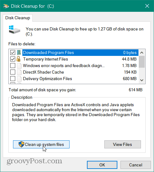 Disk Cleanup More Files