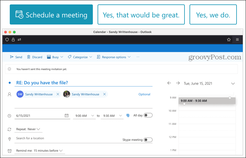 Schedule a Meeting reply