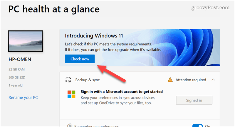 Windows 11 Health Check