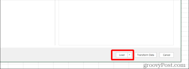 excel load button