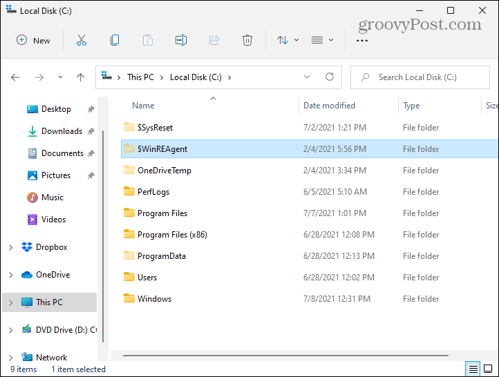 Hiden Folders Локальный диск C Windows 11