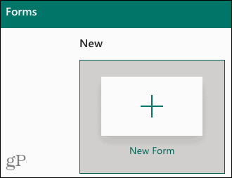 Click New Form in Microsoft Forms