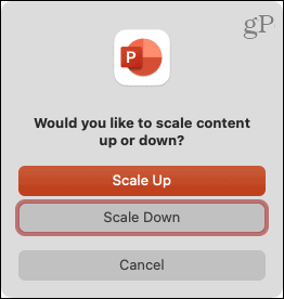 Pick Scale Up or Scale Down