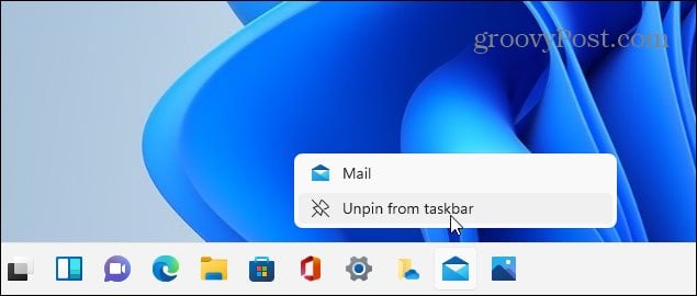 unpin app directly from Windows 11 taskbar