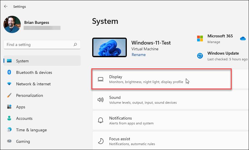 System Settings Display Windows 11