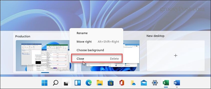 Close Virtual Desktop Windows 11
