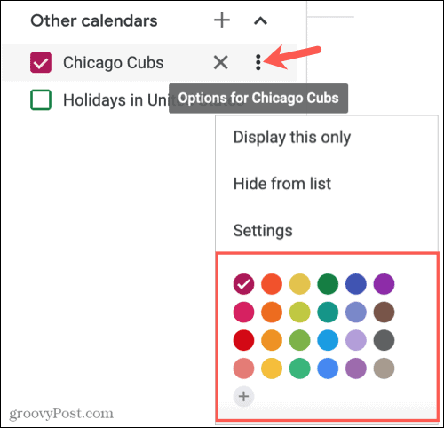 Change the calendar color