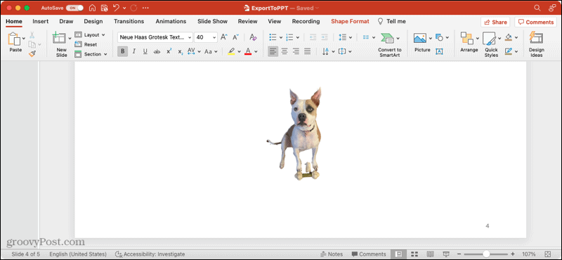 Removed background from image in PowerPoint