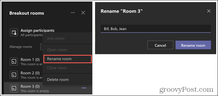 Rename a breakout room