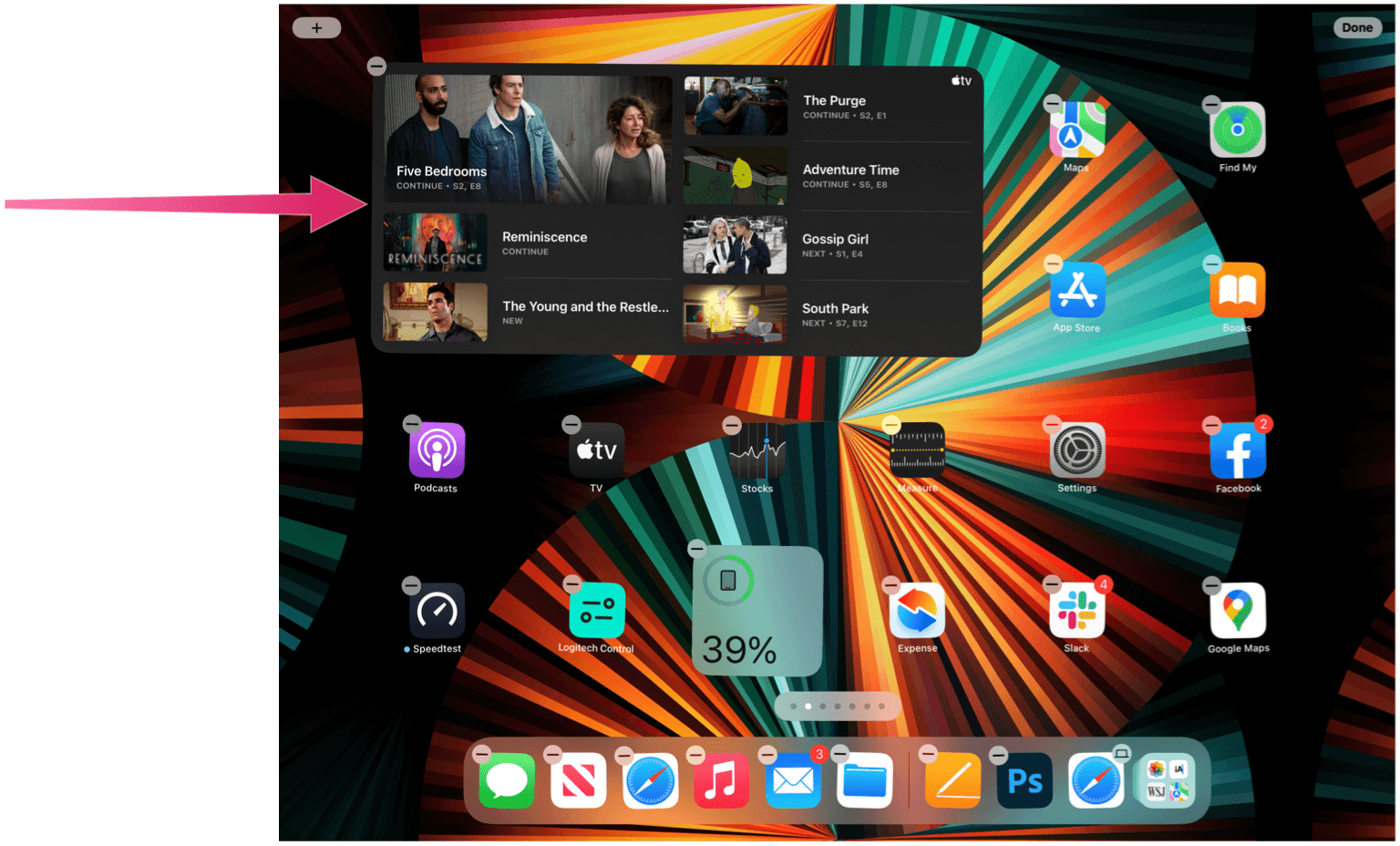 iPad add widget