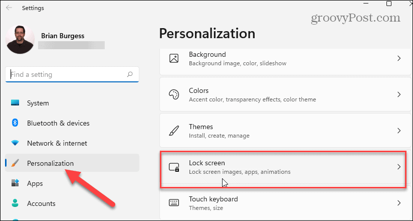 personalization lock screen Windows 11