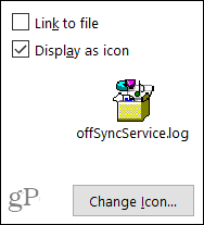 Change the display icon