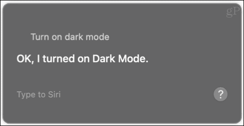 Activer le mode sombre avec Siri