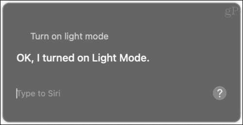 Activer le mode lumière avec Siri
