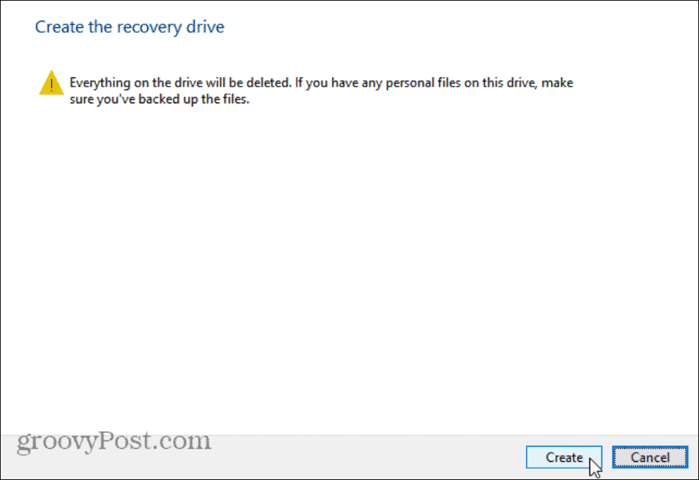 data will be deleted message recovery drive windows 11