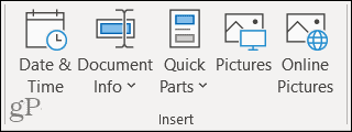 Insert details for headers and footers in Word