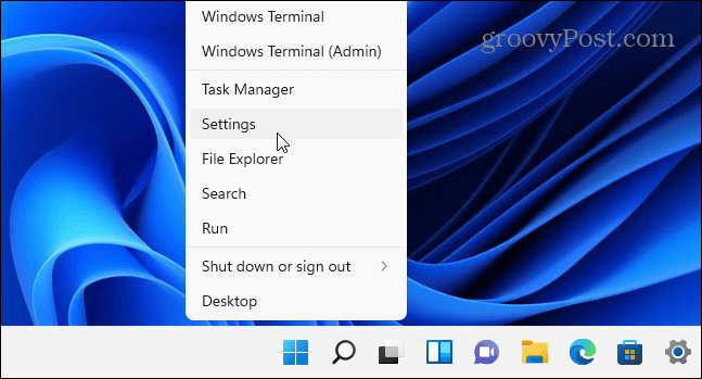Start Settings Windows 11
