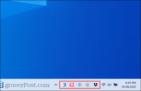 Ikon luapan sudut bilah tugas di Windows 11