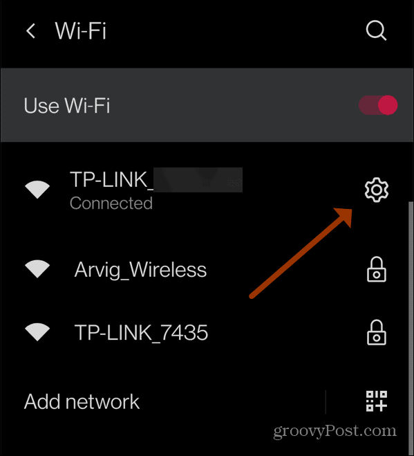 settings connected network android