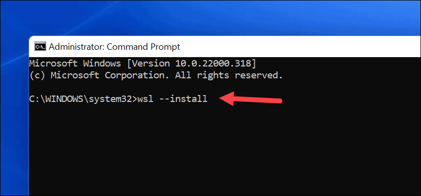 WSL Install command