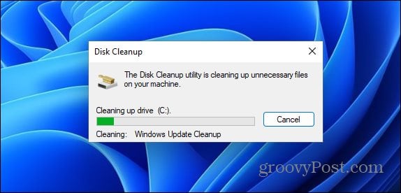 Disk Cleanup Progress