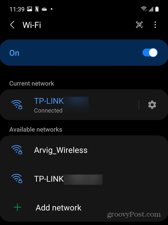 Wi-Fi network connectivity