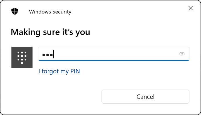 Sign in with PIN or Password