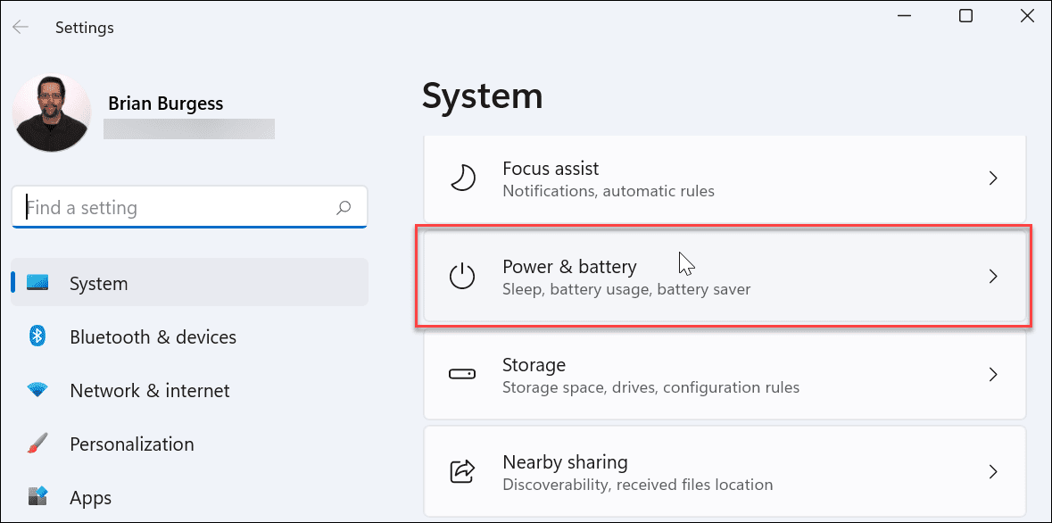 Power and Battery Settings Windows 11