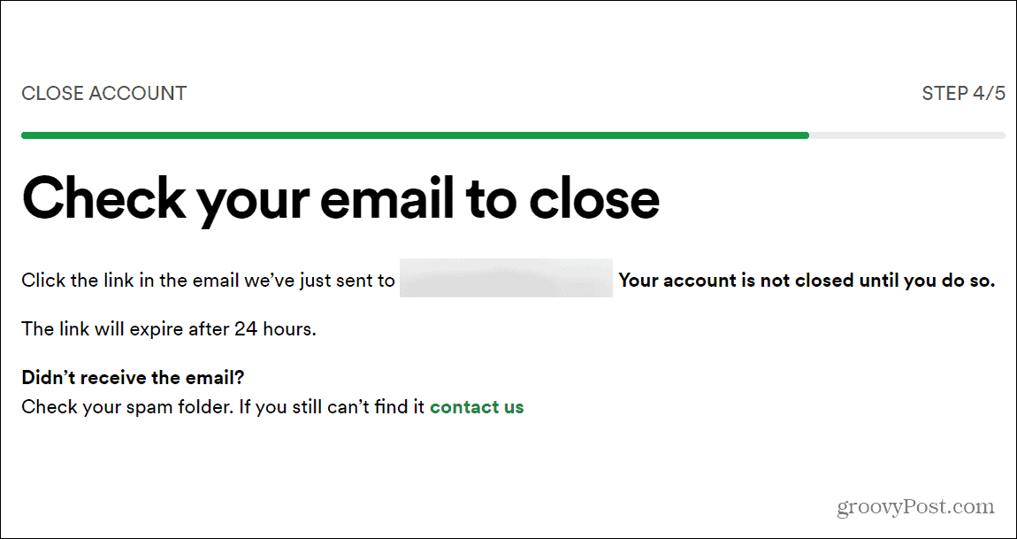 email verification delete spotify account