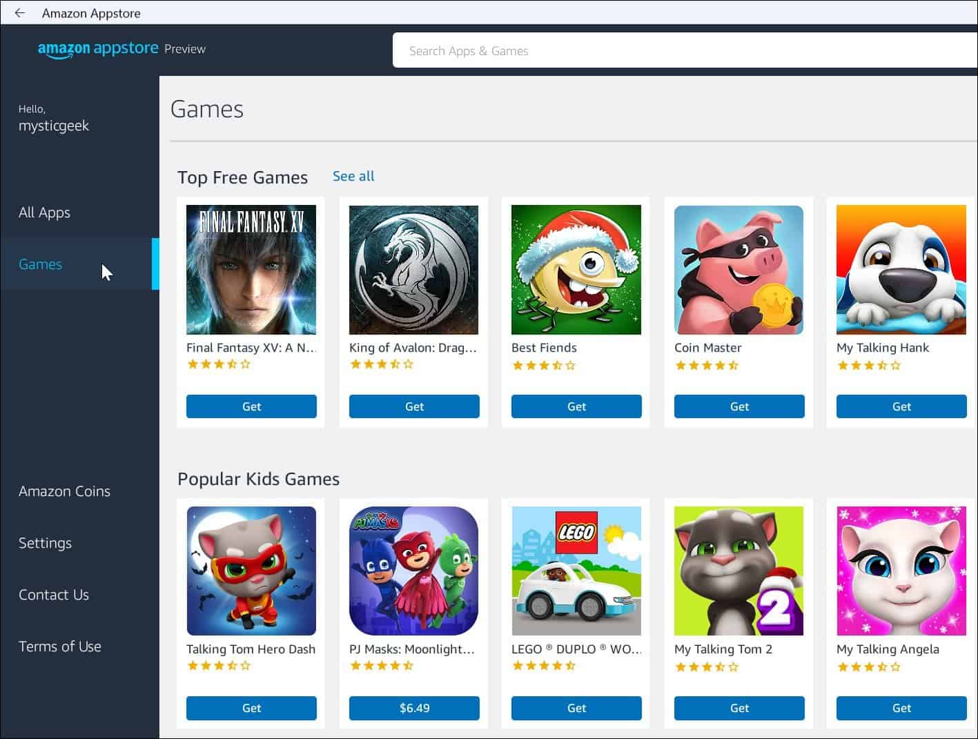 Amazon Appstore Games