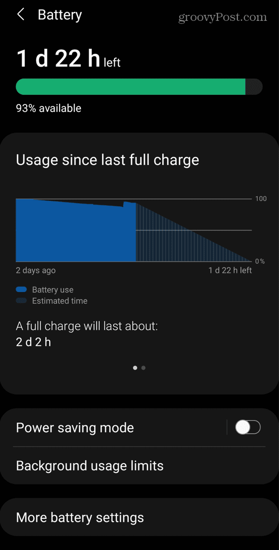 Android power saving mode